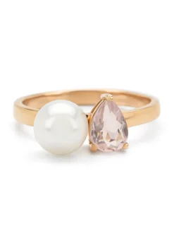 Diamond Point Roségouden Ringen|Ringen Met Parels<Roségouden ring, 0.72 ct rozenkwarts, Rivièra
