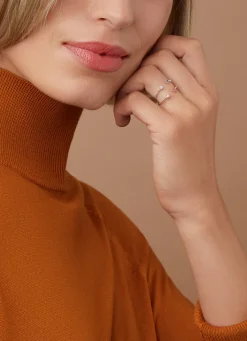 Diamond Point Roségouden Ringen|Ringen Met Kleurstenen<Roségouden ring, 0.10 ct roze toermalijn, Joy
