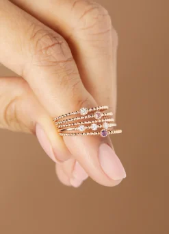 Diamond Point Roségouden Ringen|Fijne Ringen<Roségouden ring Joy