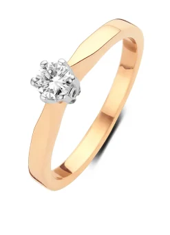 Diamond Point Solitair C|Solitair Classic<Roségouden solitairring, 0.17 ct diamant, Groeibriljant