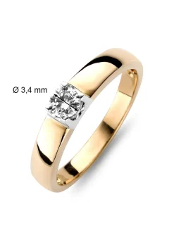 Diamond Point Solitair C|Groeibriljant Ringen<Roségouden solitairring, 0.14 ct diamant, Groeibriljant