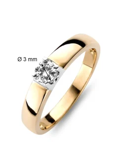 Diamond Point Solitair C|Groeibriljant Ringen<Roségouden solitairring, 0.11 ct diamant, Groeibriljant