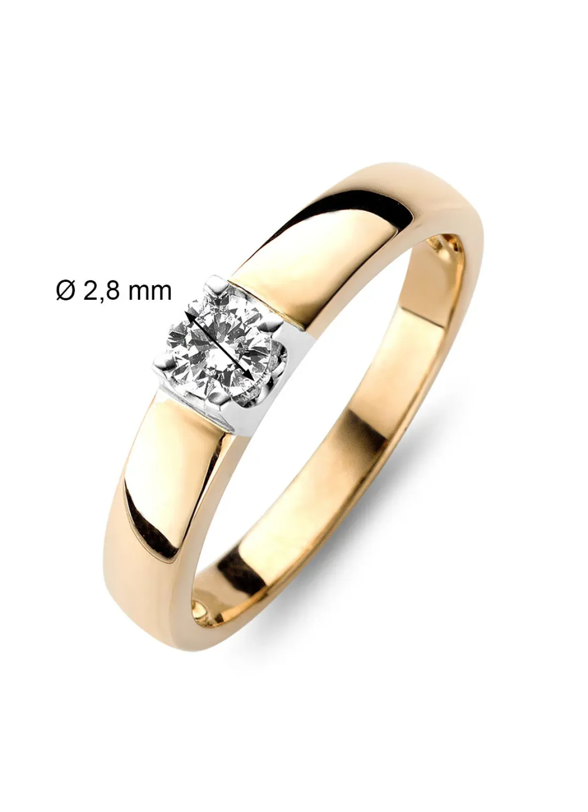 Diamond Point Solitair C|Groeibriljant Ringen<Roségouden solitairring, 0.08 ct diamant, Groeibriljant