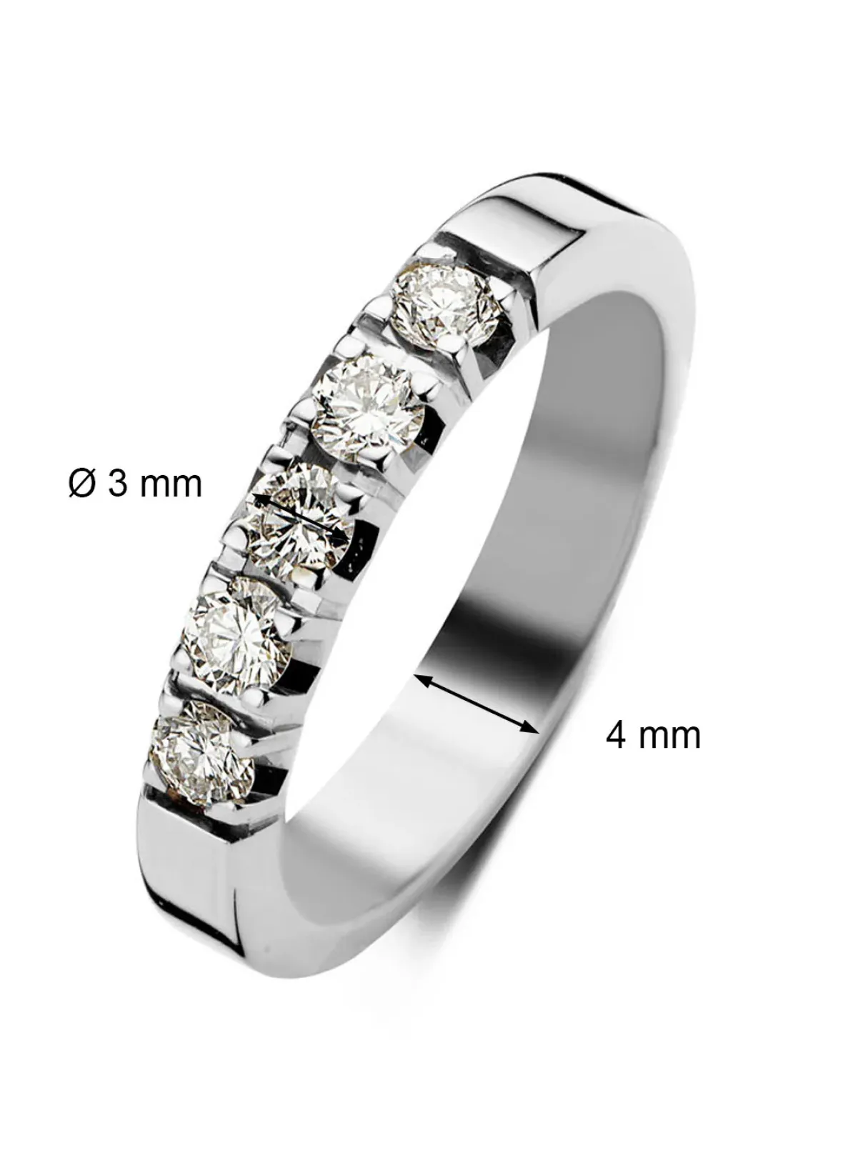 Diamond Point Alliance|Groeibriljant Ringen<Witgouden alliance ring, 0.50 ct diamant, Groeibriljant