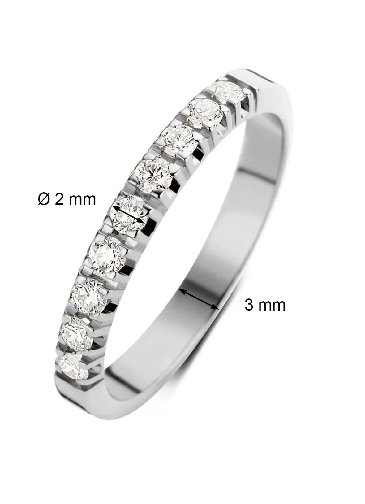 Diamond Point Alliance|Groeibriljant Ringen<Witgouden alliance ring, 0.27 ct diamant, Groeibriljant
