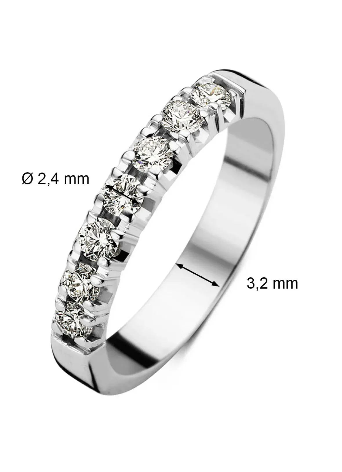Diamond Point Alliance|Groeibriljant Ringen<Witgouden alliance ring, 0.35 ct diamant, Groeibriljant