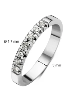 Diamond Point Alliance|Groeibriljant Ringen<Witgouden alliance ring, 0.14 ct diamant, Groeibriljant