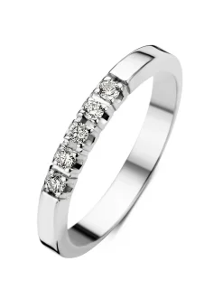 Diamond Point Alliance|Groeibriljant Ringen<Witgouden alliance ring, 0.10 ct diamant, Groeibriljant
