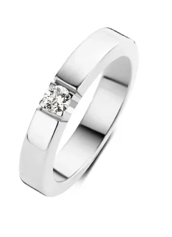 Diamond Point Alliance|Groeibriljant Ringen<Witgouden alliance ring, 0.16 ct diamant, Groeibriljant