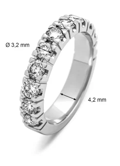 Diamond Point Alliance|Groeibriljant Ringen<Witgouden alliance ring, 1.43 ct diamant, Groeibriljant