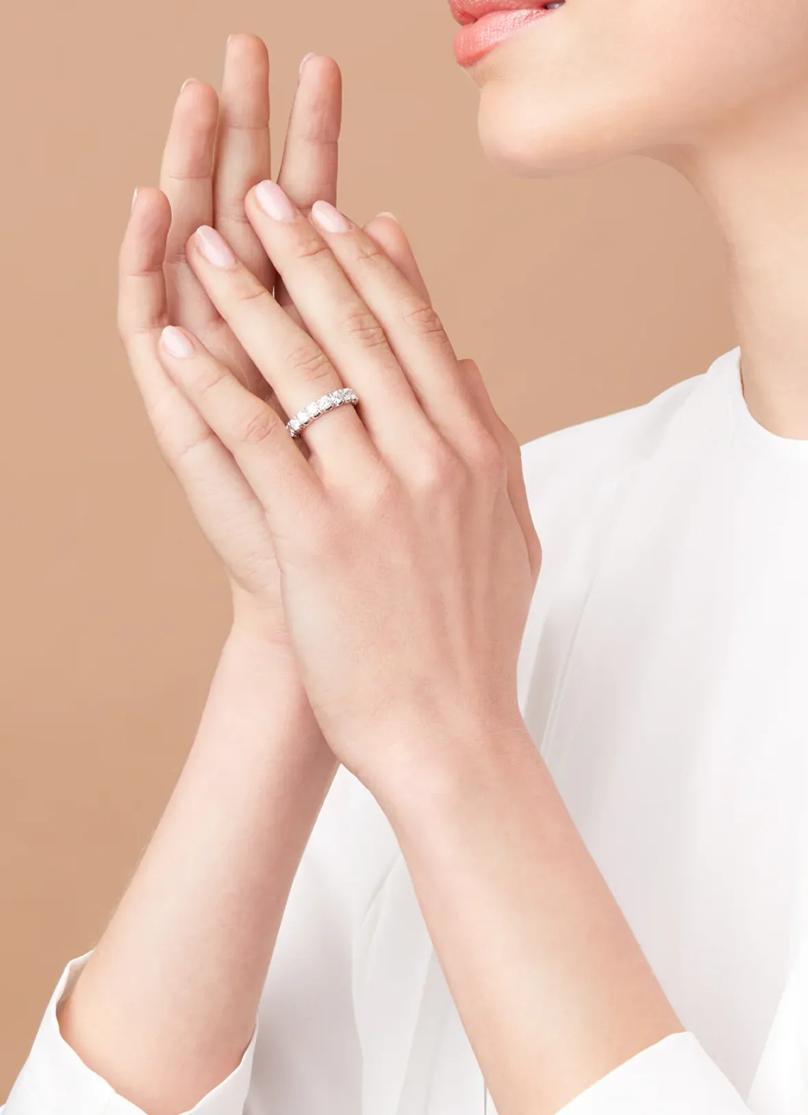 Diamond Point Alliance|Groeibriljant Ringen<Witgouden alliance ring, 1.44 ct diamant, Groeibriljant