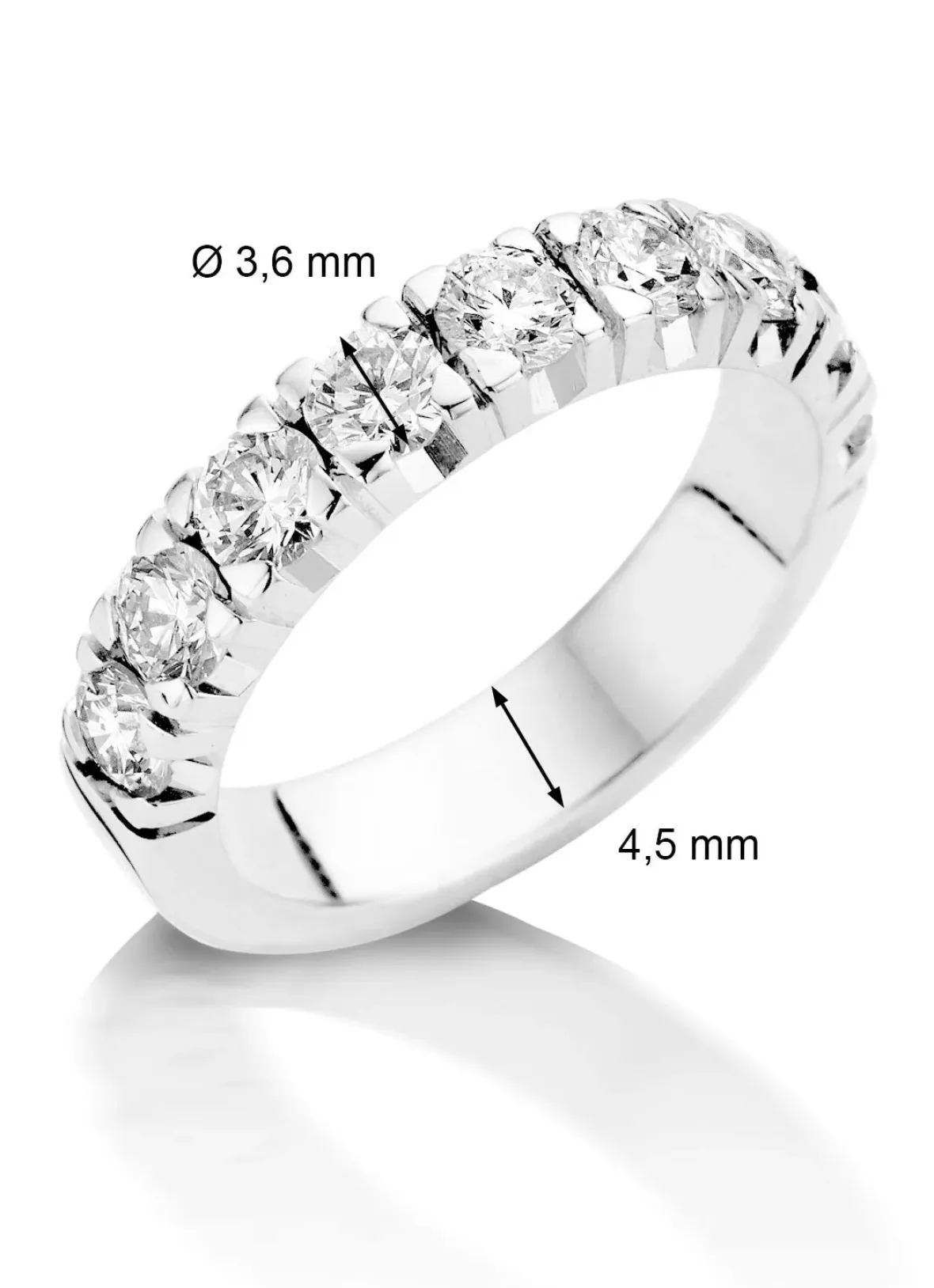 Diamond Point Alliance|Groeibriljant Ringen<Witgouden alliance ring, 1.44 ct diamant, Groeibriljant