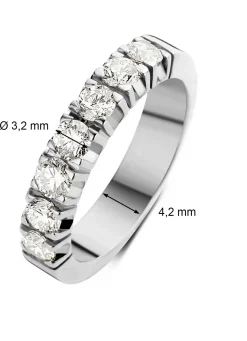 Diamond Point Alliance|Groeibriljant Ringen<Witgouden alliance ring, 0.91 ct diamant, Groeibriljant