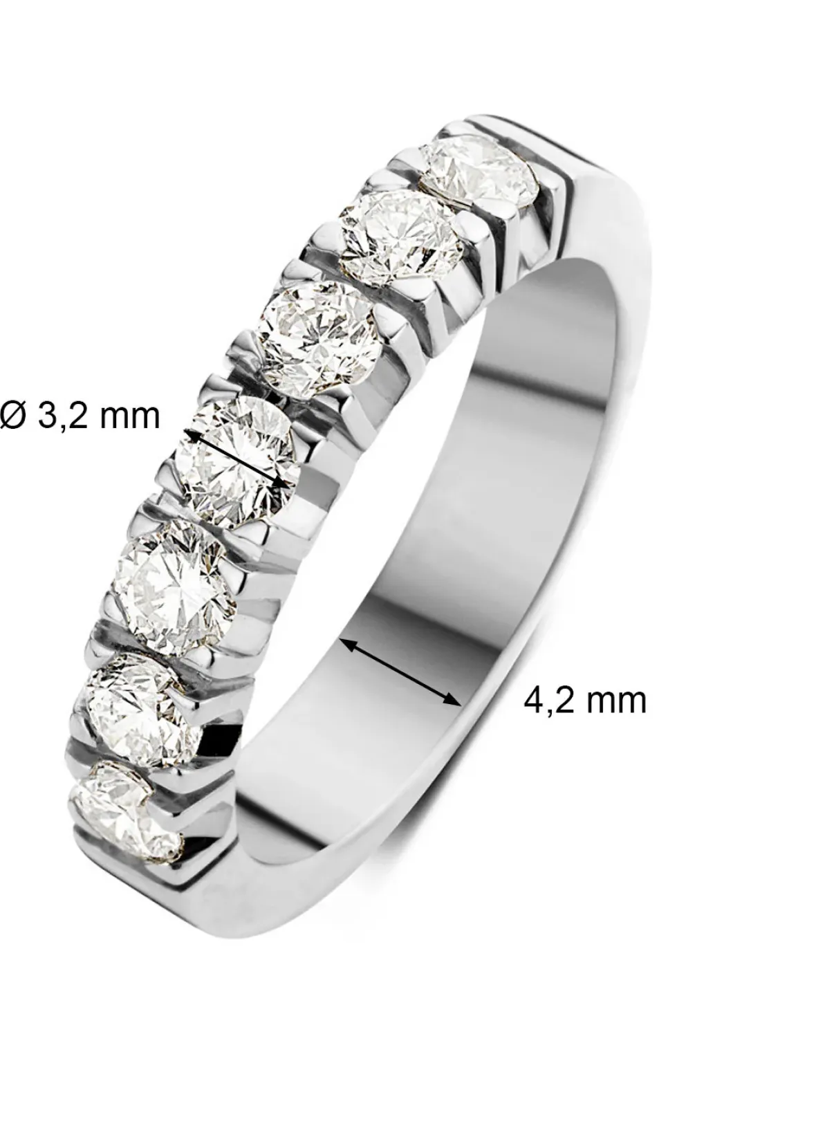 Diamond Point Alliance|Groeibriljant Ringen<Witgouden alliance ring, 0.91 ct diamant, Groeibriljant