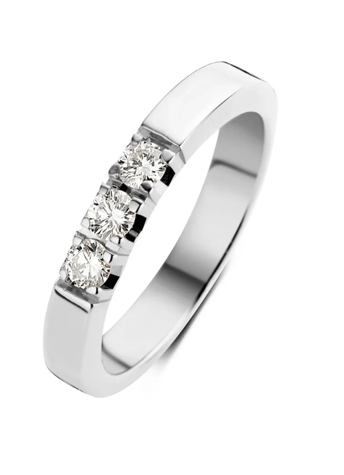 Diamond Point Alliance|Groeibriljant Ringen<Witgouden alliance ring, 0.39 ct diamant, Groeibriljant