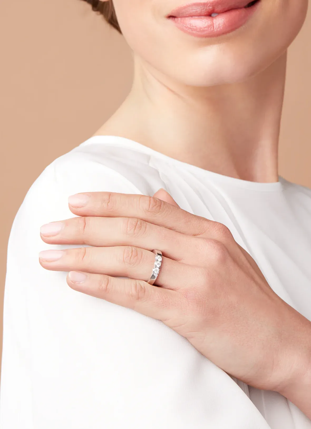 Diamond Point Alliance|Groeibriljant Ringen<Witgouden alliance ring, 0.39 ct diamant, Groeibriljant