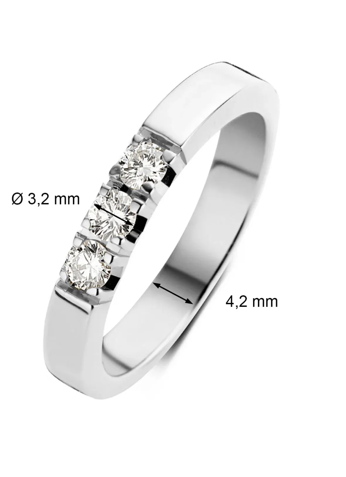 Diamond Point Alliance|Groeibriljant Ringen<Witgouden alliance ring, 0.39 ct diamant, Groeibriljant
