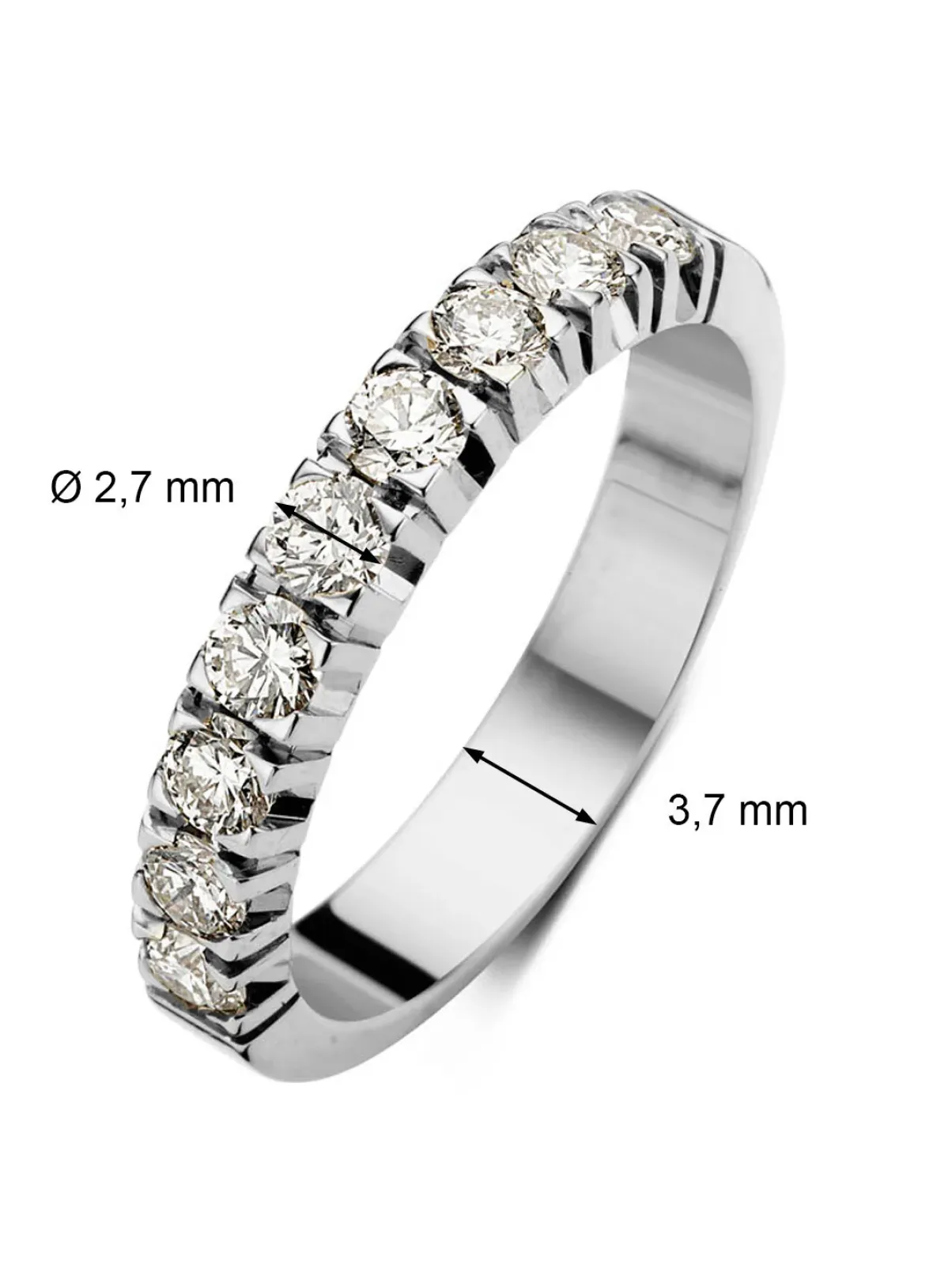 Diamond Point Alliance|Groeibriljant Ringen<Witgouden alliance ring, 0.63 ct diamant, Groeibriljant