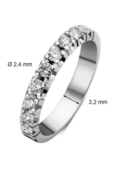 Diamond Point Alliance|Groeibriljant Ringen<Witgouden alliance ring, 0.45 ct diamant, Groeibriljant