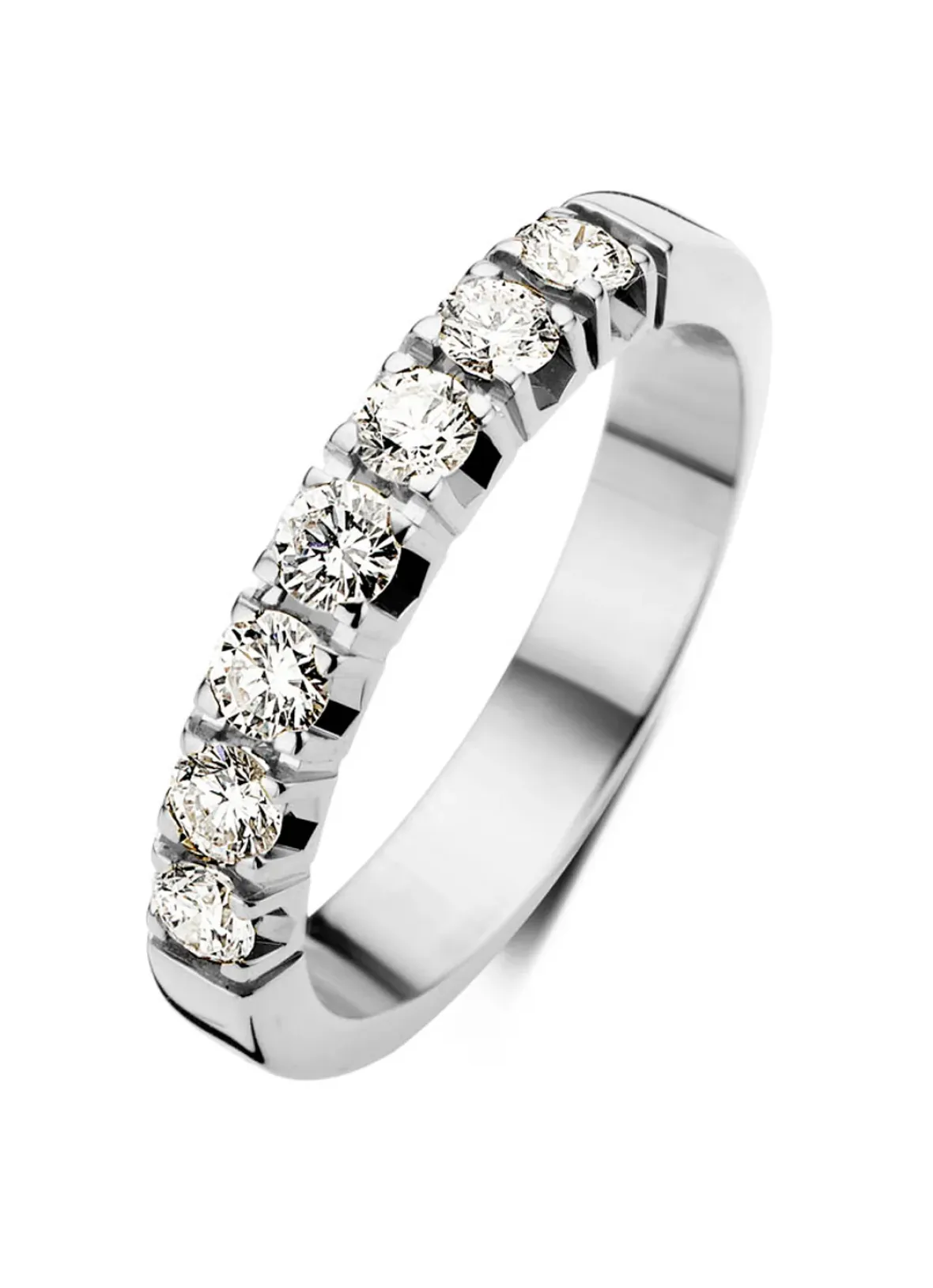 Diamond Point Alliance|Groeibriljant Ringen<Witgouden alliance ring, 0.49 ct diamant, Groeibriljant