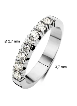 Diamond Point Alliance|Groeibriljant Ringen<Witgouden alliance ring, 0.49 ct diamant, Groeibriljant