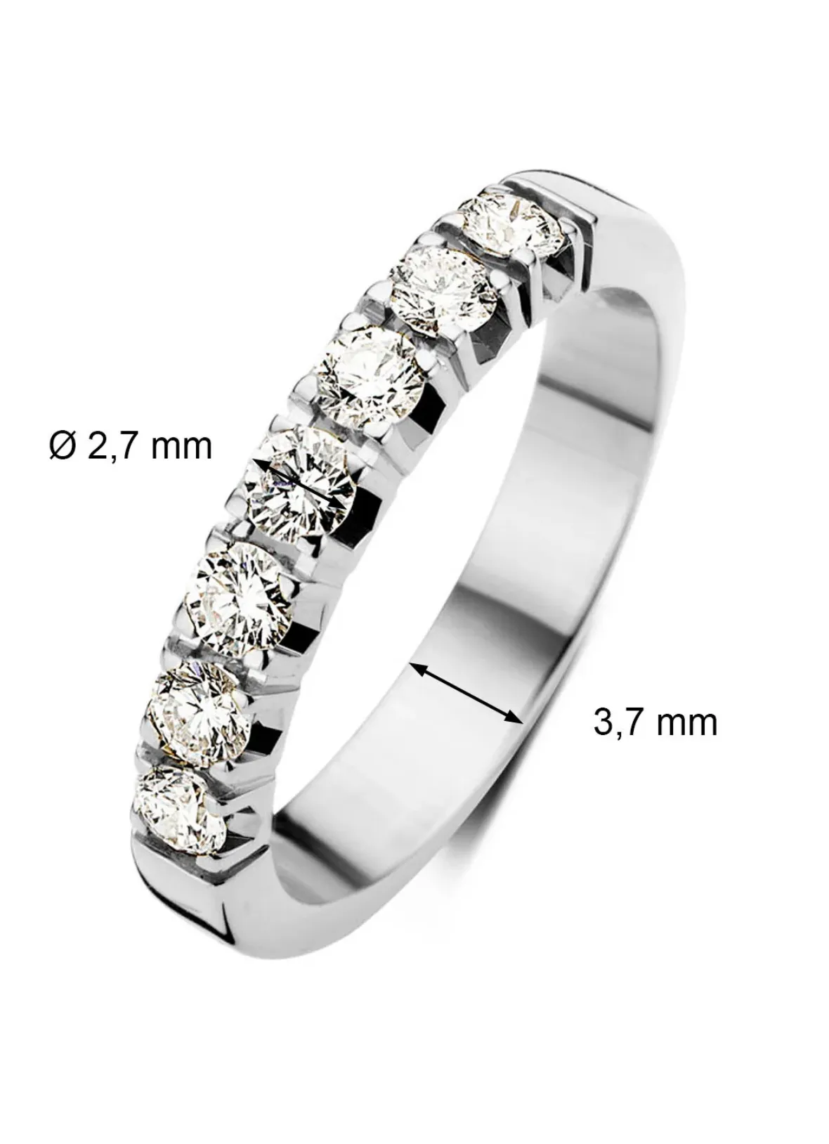 Diamond Point Alliance|Groeibriljant Ringen<Witgouden alliance ring, 0.49 ct diamant, Groeibriljant