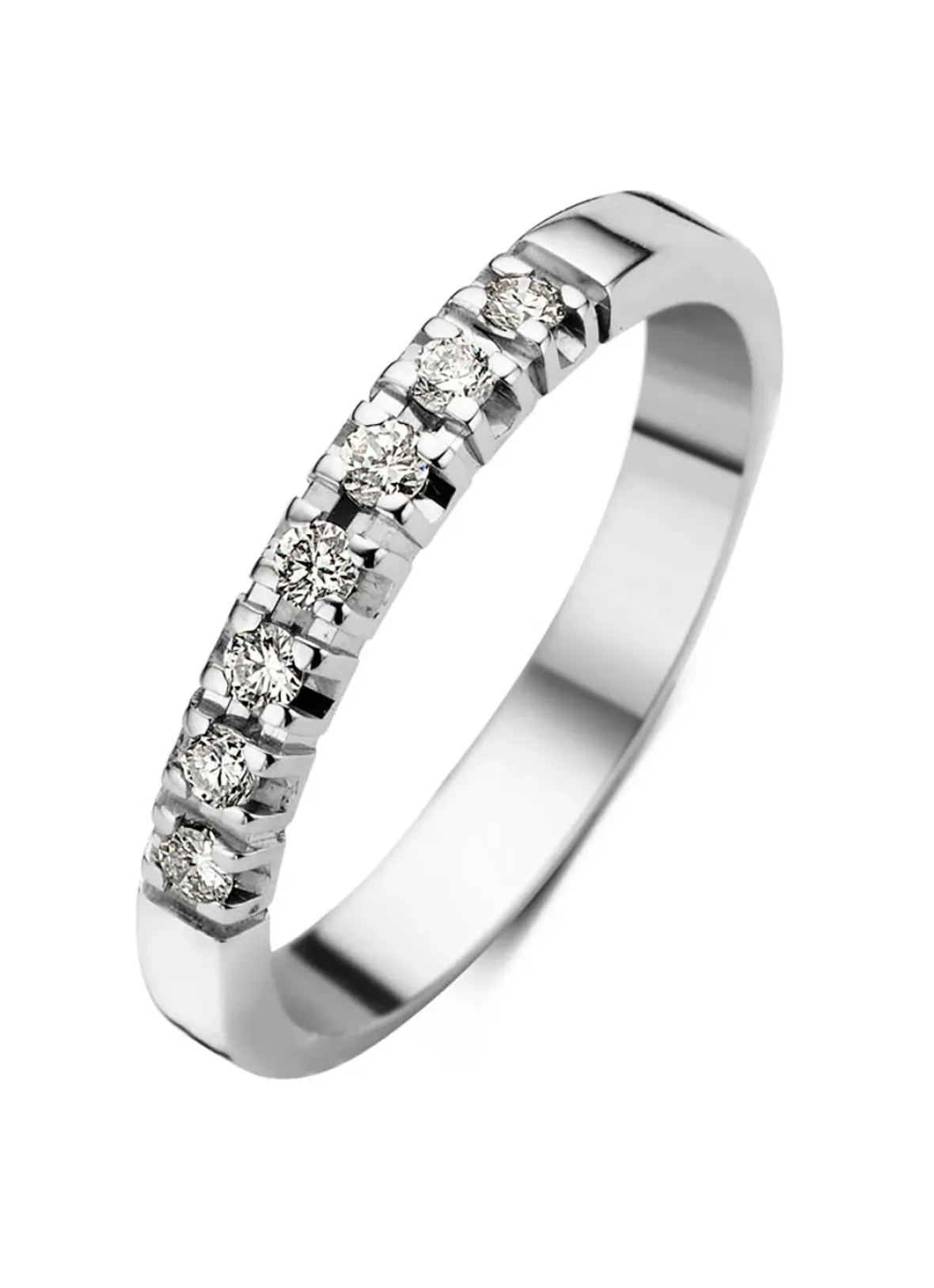 Diamond Point Alliance|Groeibriljant Ringen<Witgouden alliance ring, 0.21 ct diamant, Groeibriljant