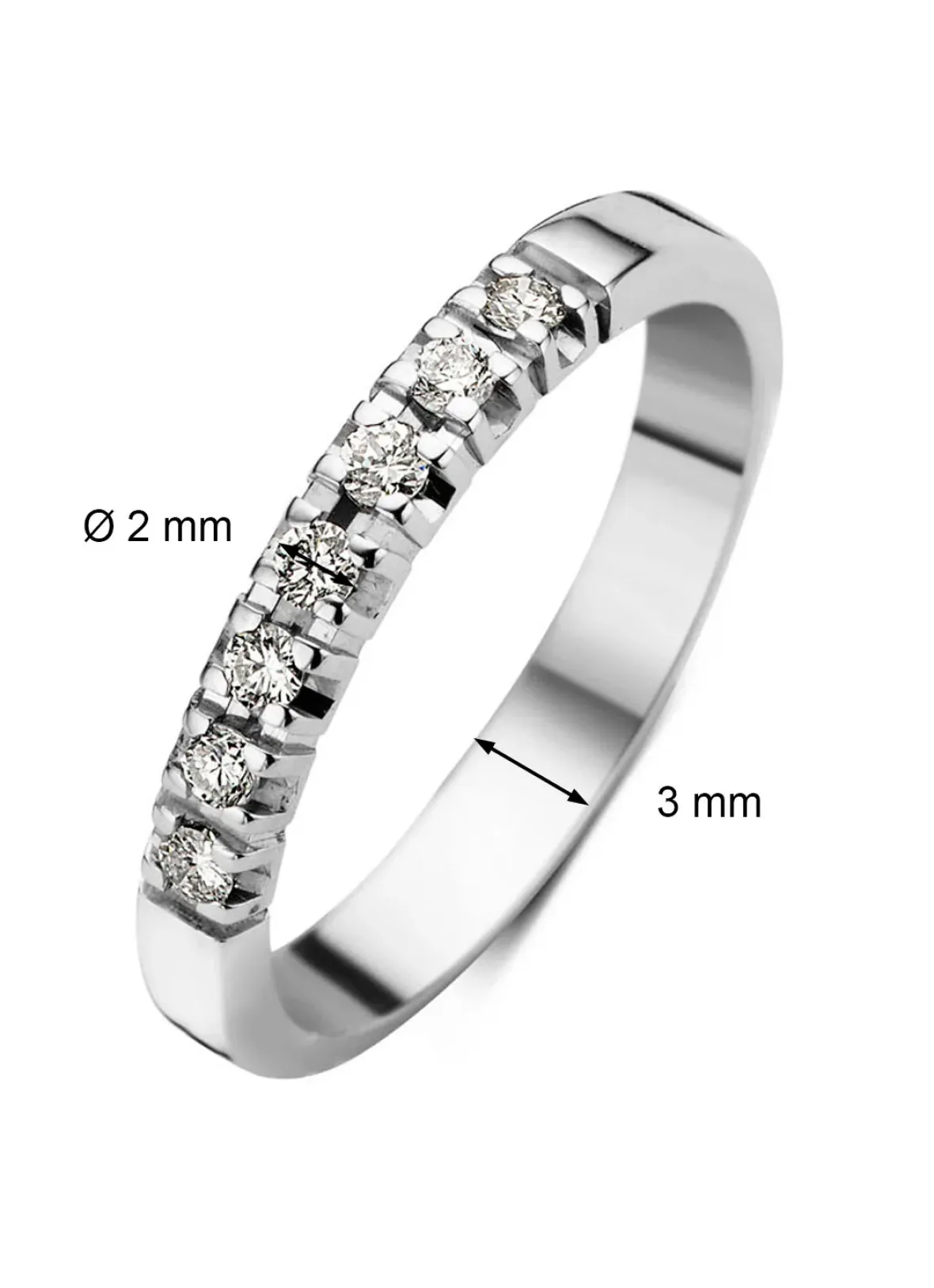 Diamond Point Alliance|Groeibriljant Ringen<Witgouden alliance ring, 0.21 ct diamant, Groeibriljant