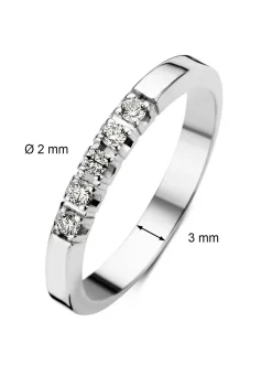 Diamond Point Alliance|Groeibriljant Ringen<Witgouden alliance ring, 0.15 ct diamant, Groeibriljant