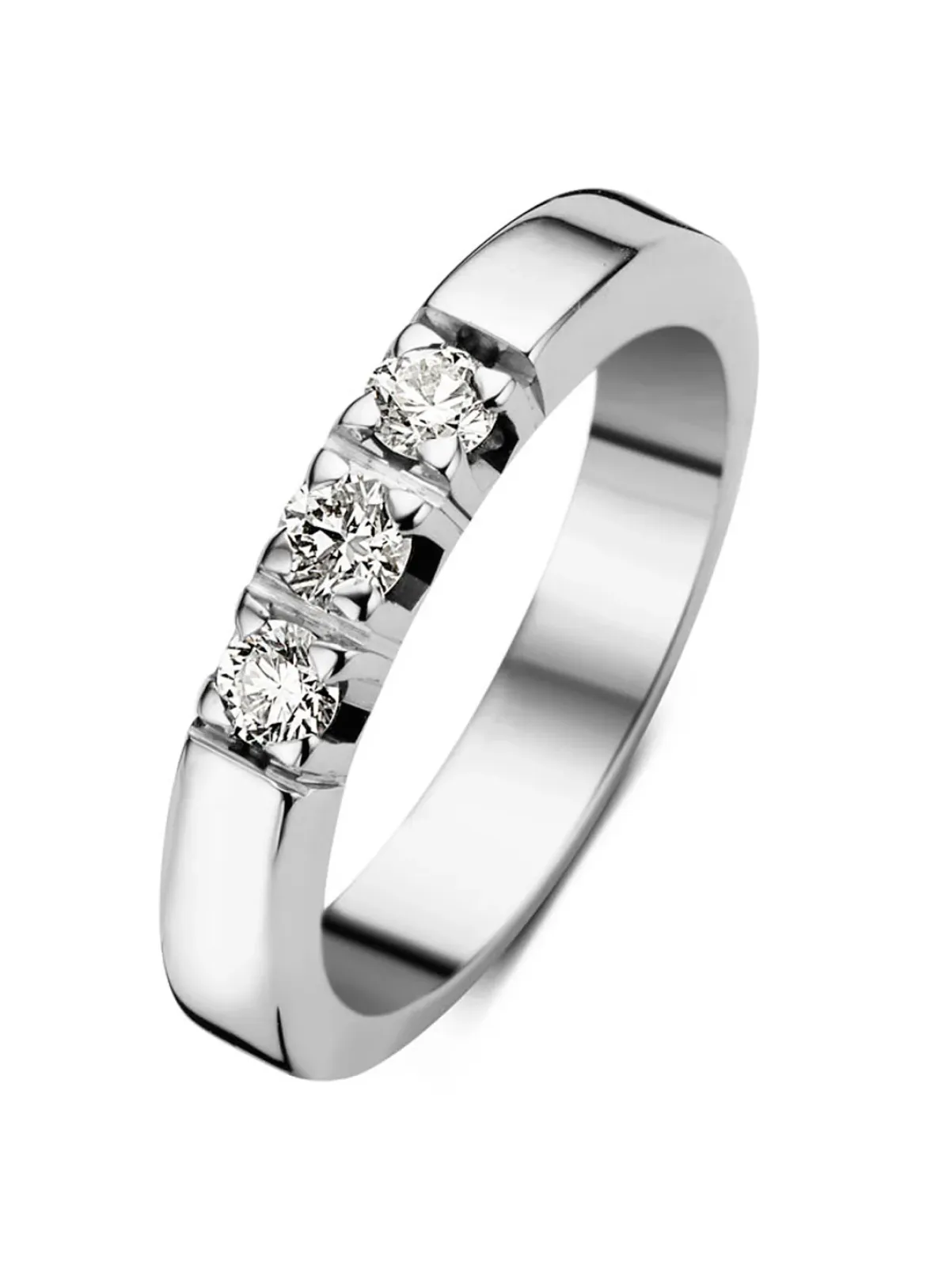 Diamond Point Alliance|Groeibriljant Ringen<Witgouden alliance ring, 0.21 ct diamant, Groeibriljant