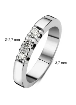 Diamond Point Alliance|Groeibriljant Ringen<Witgouden alliance ring, 0.21 ct diamant, Groeibriljant
