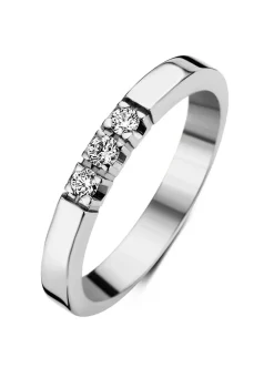 Diamond Point Alliance|Groeibriljant Ringen<Witgouden alliance ring, 0.15 ct diamant, Groeibriljant
