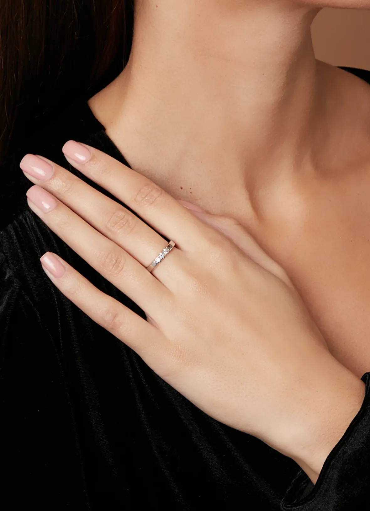 Diamond Point Alliance|Groeibriljant Ringen<Witgouden alliance ring, 0.15 ct diamant, Groeibriljant