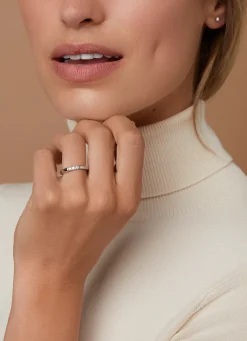 Diamond Point Alliance|Groeibriljant Ringen<Witgouden alliance ring, 0.09 ct diamant, Groeibriljant