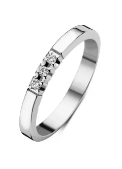 Diamond Point Alliance|Groeibriljant Ringen<Witgouden alliance ring, 0.06 ct diamant, Groeibriljant