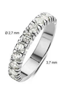 Diamond Point Alliance|Groeibriljant Ringen<Witgouden alliance ring, 0.77 ct diamant, Groeibriljant