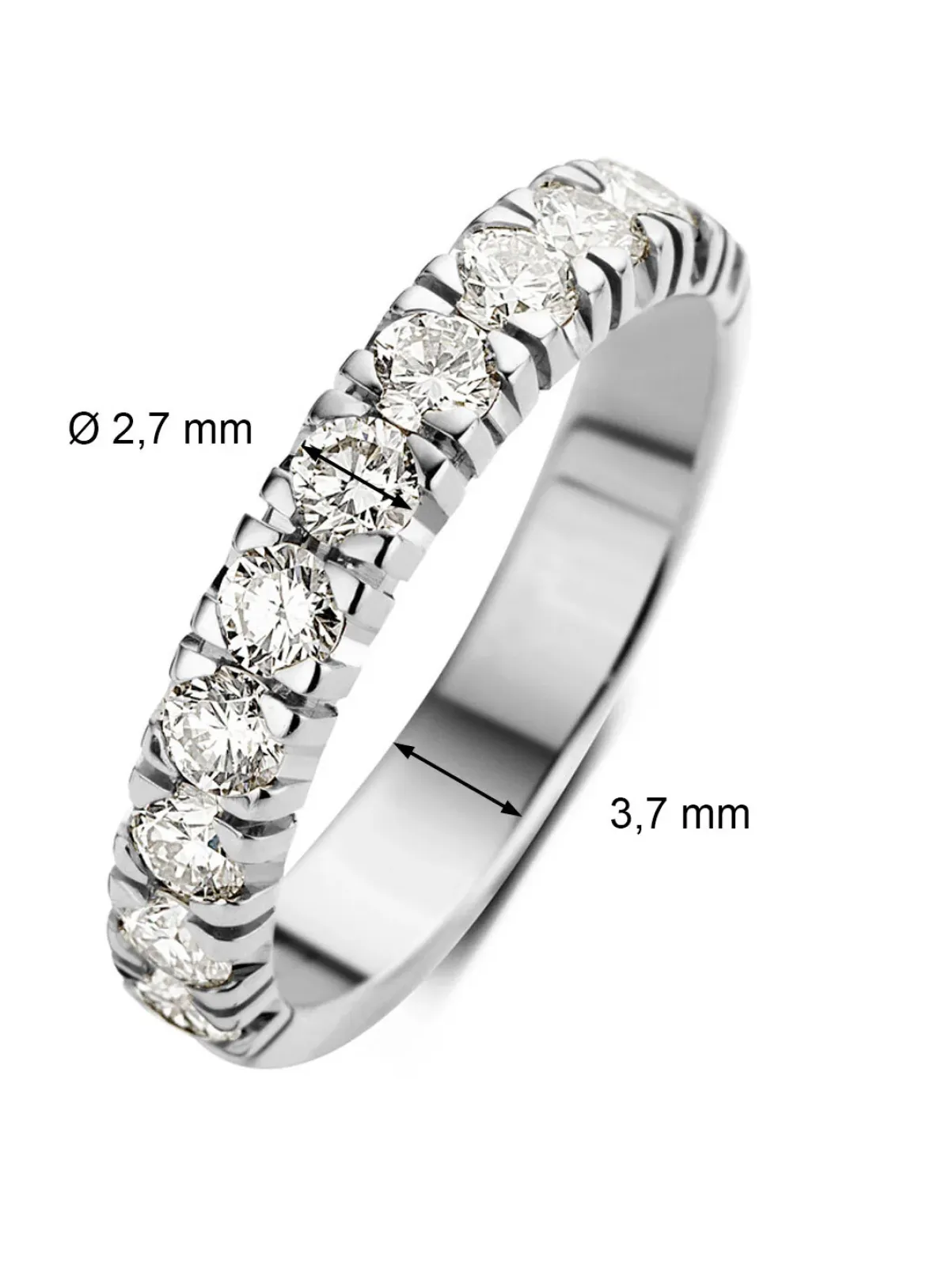 Diamond Point Alliance|Groeibriljant Ringen<Witgouden alliance ring, 0.77 ct diamant, Groeibriljant