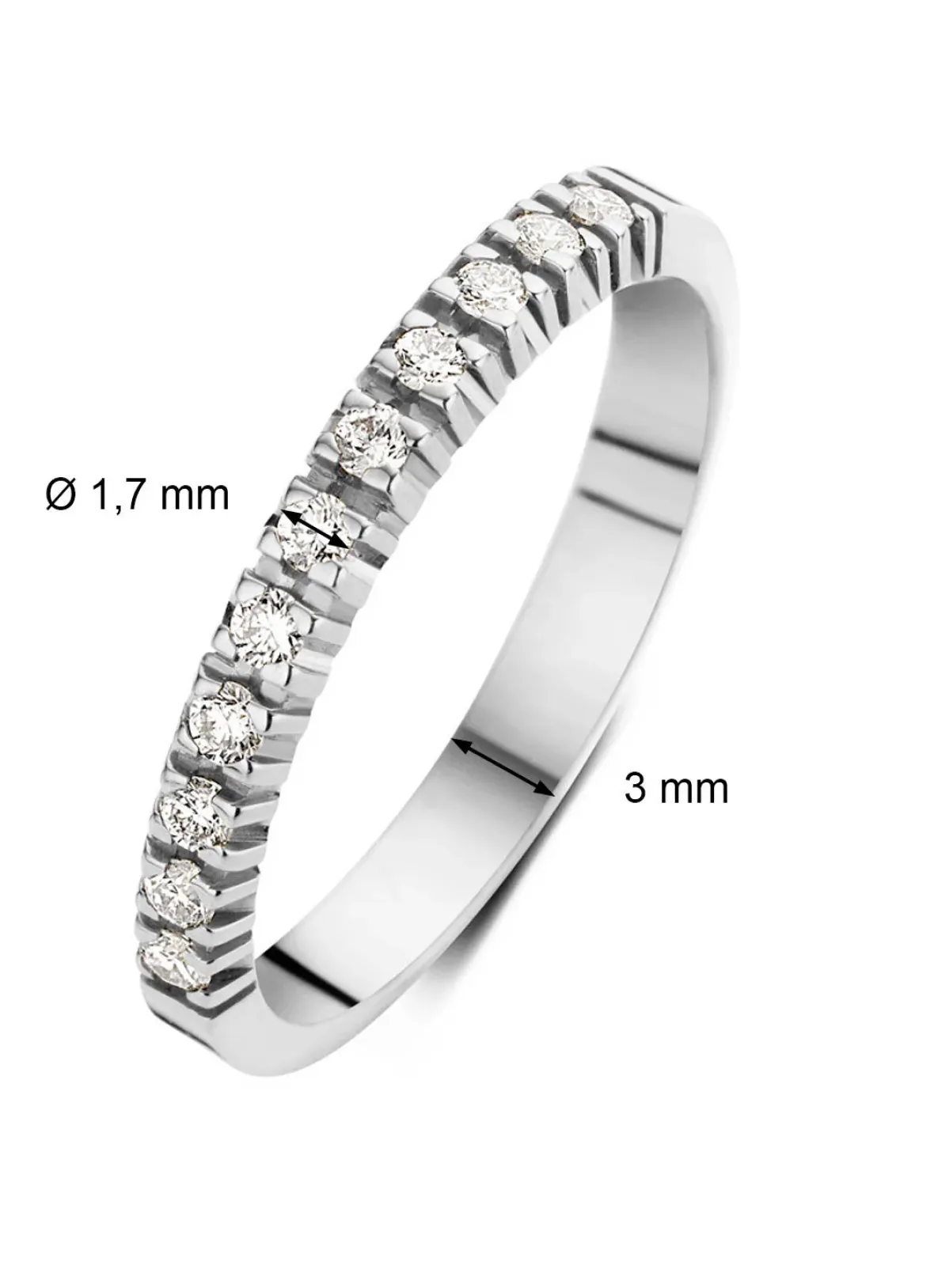 Diamond Point Alliance|Groeibriljant Ringen<Witgouden alliance ring, 0.22 ct diamant, Groeibriljant
