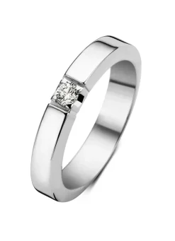 Diamond Point Alliance|Groeibriljant Ringen<Witgouden alliance ring, 0.10 ct diamant, Groeibriljant