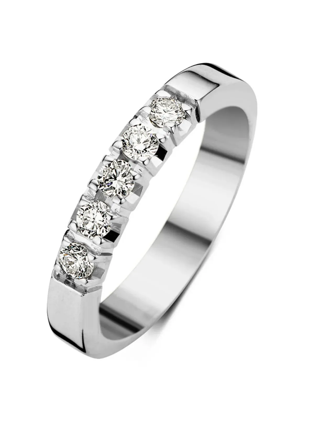 Diamond Point Alliance|Groeibriljant Ringen<Witgouden alliance ring, 0.25 ct diamant, Groeibriljant