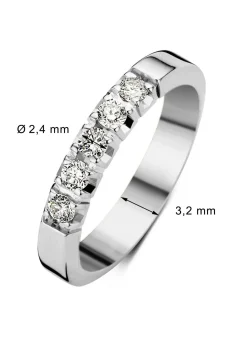 Diamond Point Alliance|Groeibriljant Ringen<Witgouden alliance ring, 0.25 ct diamant, Groeibriljant
