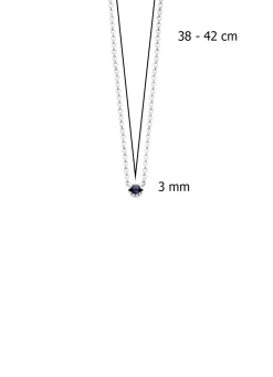 Diamond Point Witgouden Colliers|Colliers Met Kleurstenen<Witgouden collier, 0.05 ct blauwe saffier, Joy
