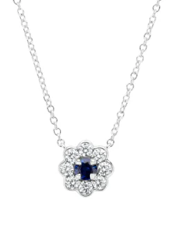 Diamond Point Witgouden Colliers|Colliers Met Kleurstenen<Witgouden collier, 0.32 ct blauwe saffier, Majestic