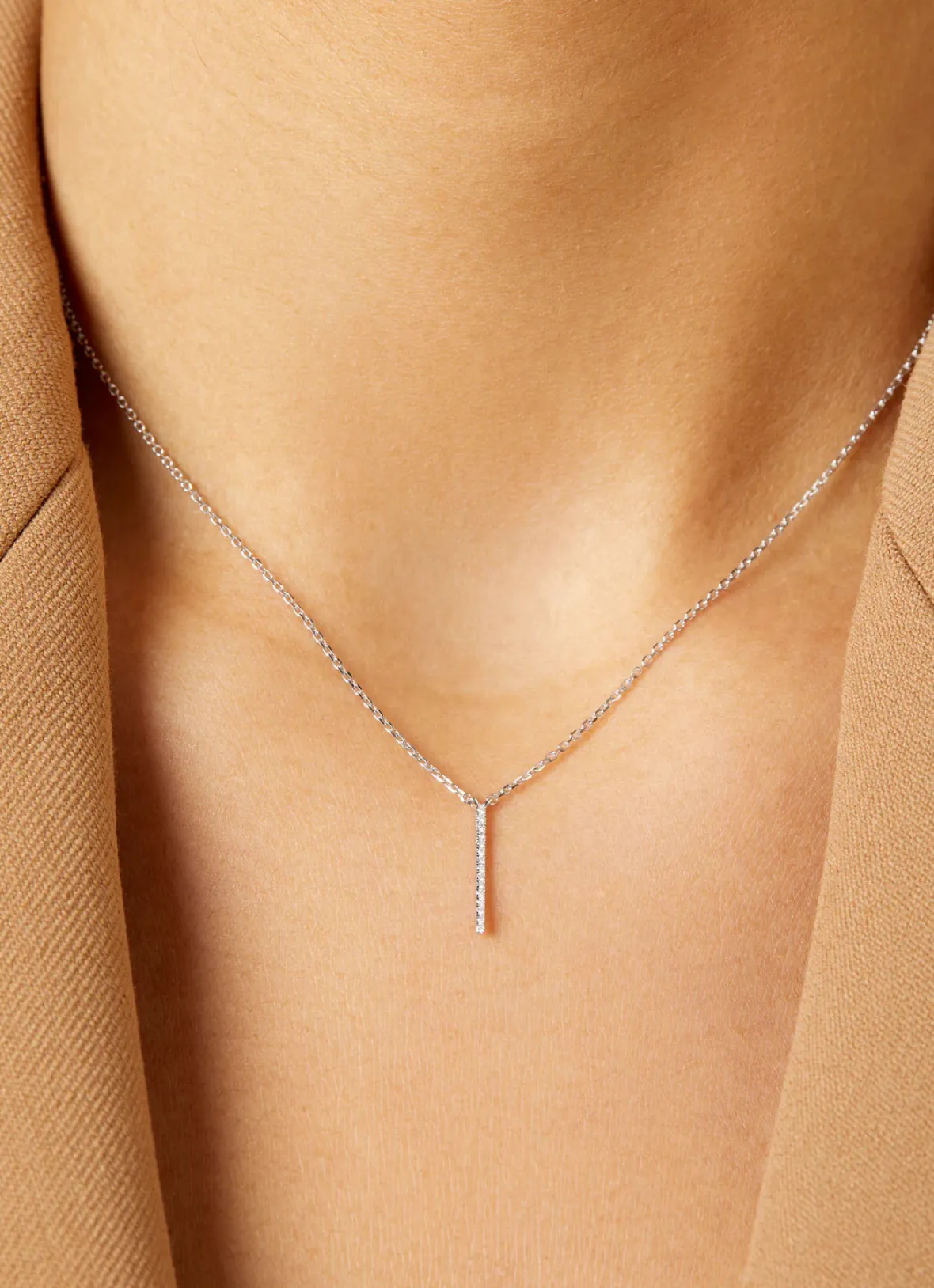 Diamond Point Witgouden Colliers|Diamanten Colliers<Witgouden collier, 0.05 ct diamant, Joy