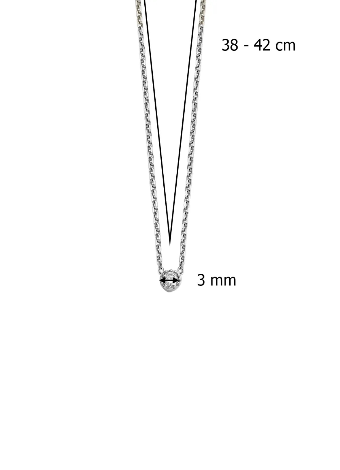 Diamond Point Witgouden Colliers|Diamanten Colliers<Witgouden collier, 0.05 ct diamant, Joy