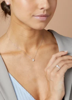 Diamond Point Witgouden Colliers|Diamanten Colliers<Witgouden collier, 0.19 ct diamant, Petite Romance
