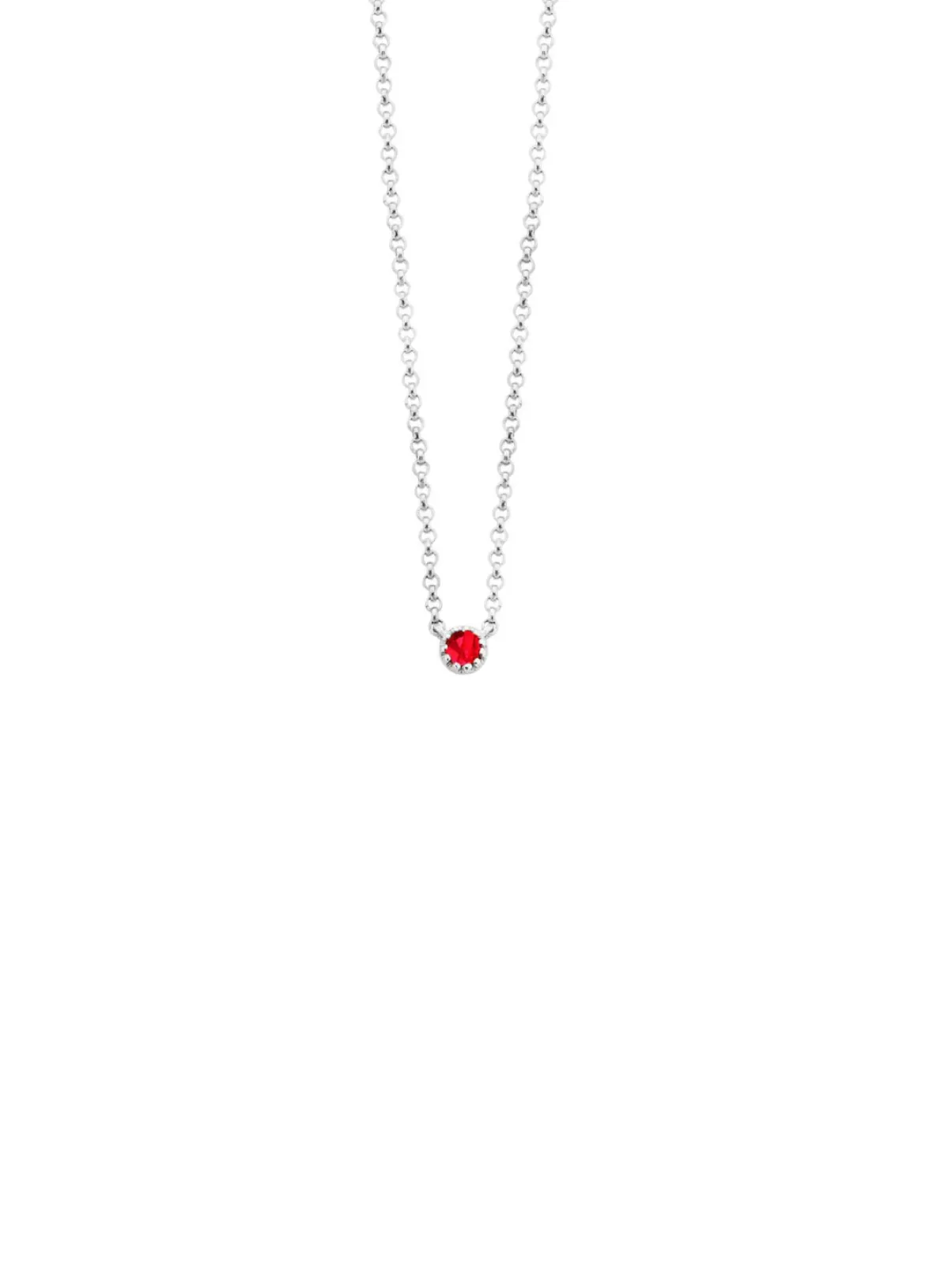 Diamond Point Witgouden Colliers|Colliers Met Kleurstenen<Witgouden collier, 0.05 ct robijn, Joy