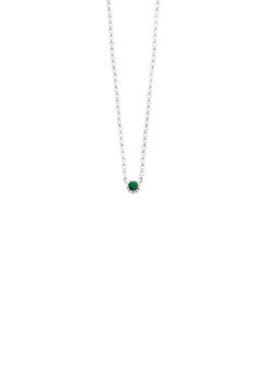 Diamond Point Witgouden Colliers|Colliers Met Kleurstenen<Witgouden collier, 0.04 ct smaragd, Joy