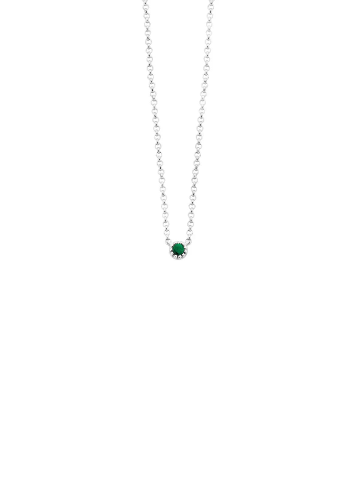 Diamond Point Witgouden Colliers|Colliers Met Kleurstenen<Witgouden collier, 0.04 ct smaragd, Joy