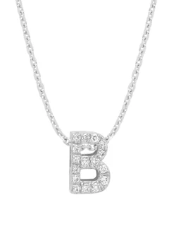 Diamond Point Letter Hangers|Losse Hangers<Witgouden hanger B, 0.07 ct diamant, Alphabet